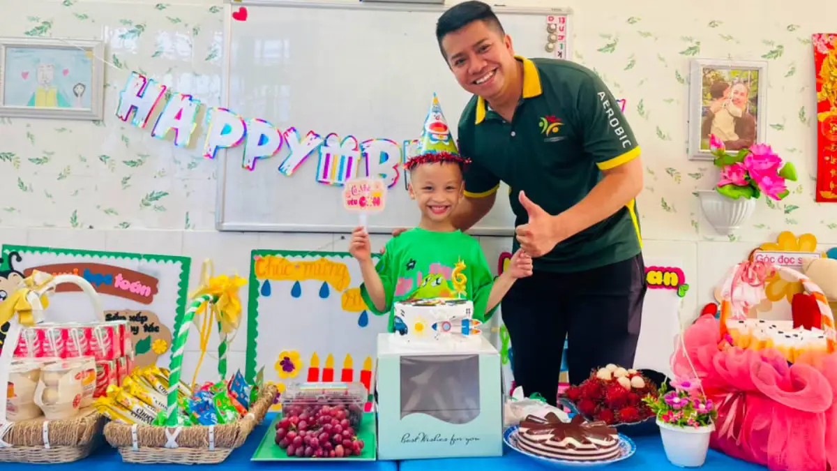 Kỷ niệm sinh nhật đáng nhớ của bé Phúc Lâm tại Mầm non Hoàng Kim